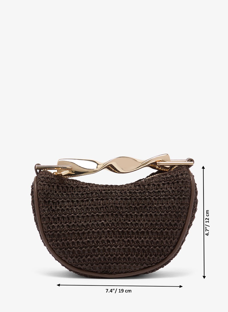 جلاموروس حقيبة يد رافيا بمقبض ذهبي - Image 5